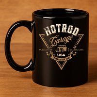 Hotrod Garage Usa Classic Car Hotrod Distressed Design 11oz C Handle Ceramic Mug
