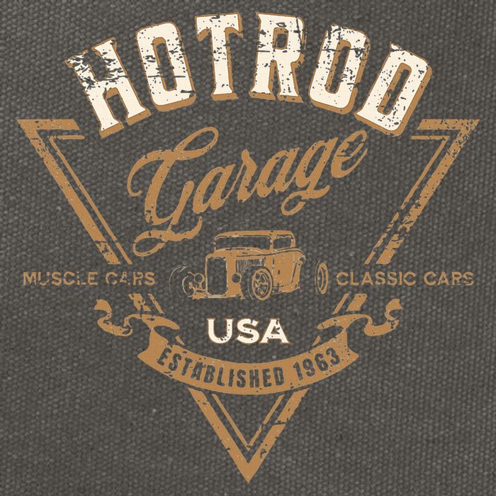 Hotrod Garage Usa Classic Car Hotrod Distressed Design Cotton Canvas Backpack