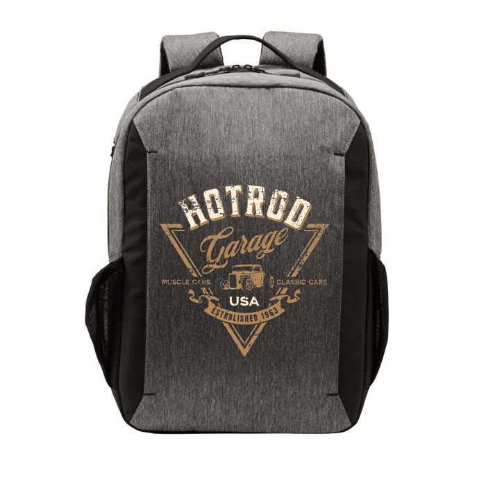 Hotrod Garage Usa Classic Car Hotrod Distressed Design Vector Backpack