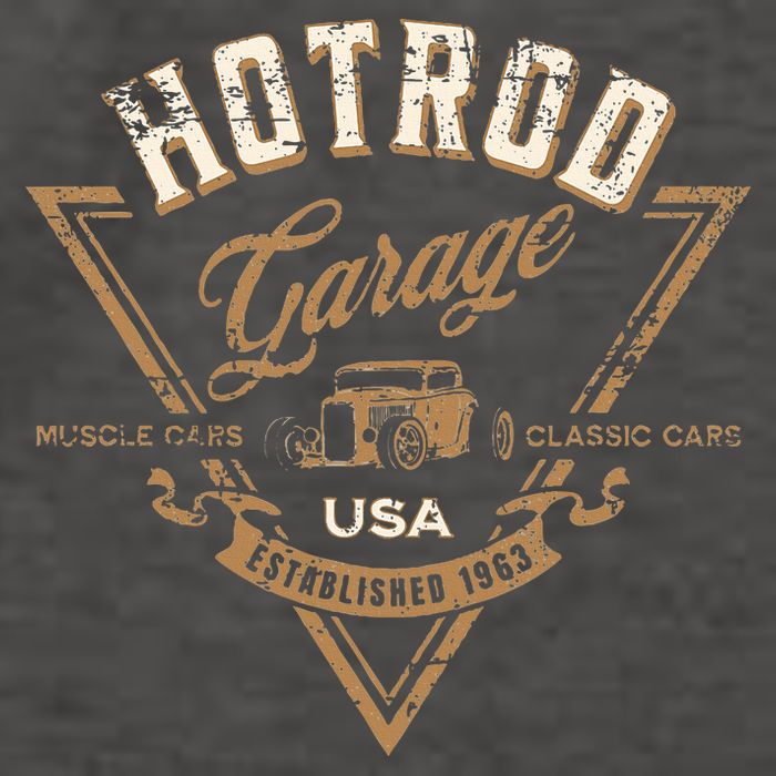 Hotrod Garage Usa Classic Car Hotrod Distressed Design Vector Backpack