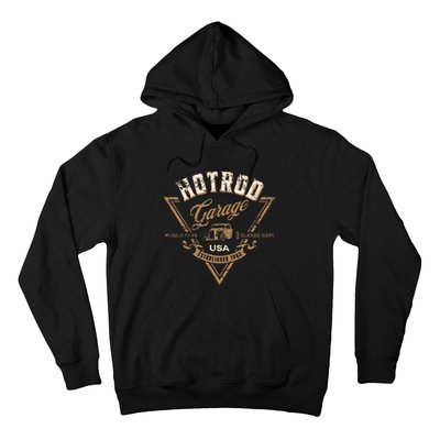 Hotrod Garage Usa Classic Car Hotrod Distressed Design Hoodie