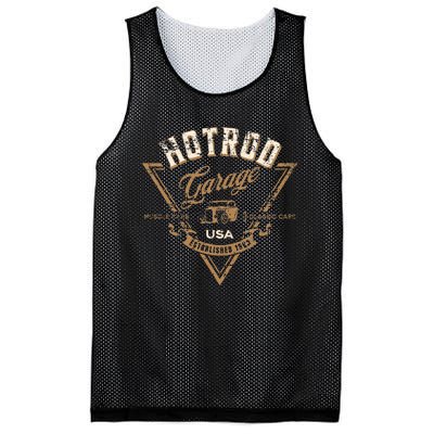 Hotrod Garage Usa Classic Car Hotrod Distressed Design Mesh Reversible Basketball Jersey Tank