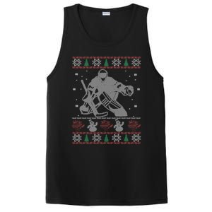 Hockey Goalie Ugly Christmas PosiCharge Competitor Tank