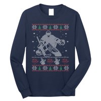 Hockey Goalie Ugly Christmas Long Sleeve Shirt