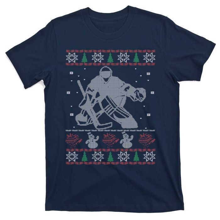 Hockey Goalie Ugly Christmas T-Shirt