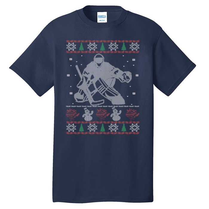 Hockey Goalie Ugly Christmas Tall T-Shirt