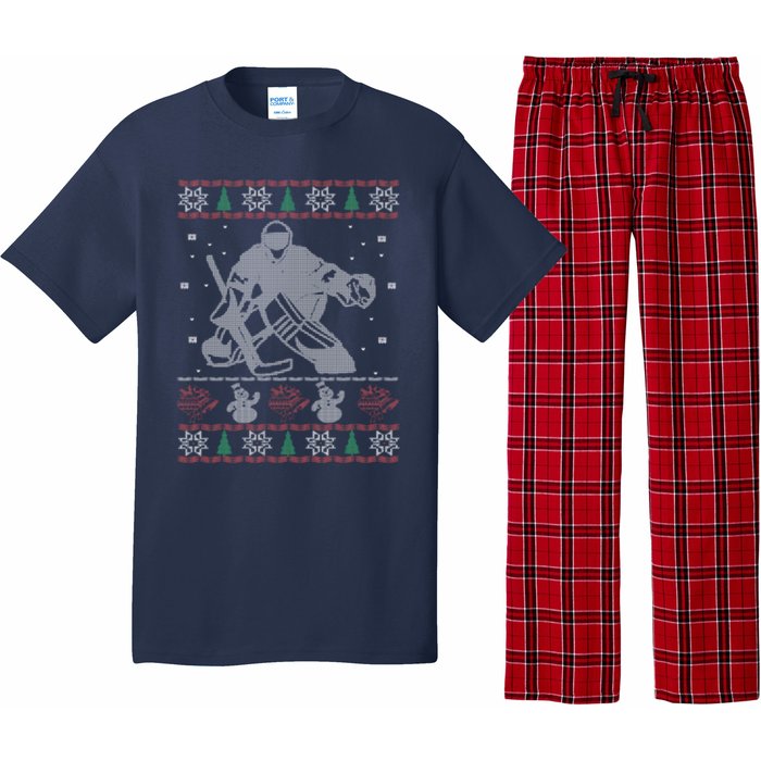 Hockey Goalie Ugly Christmas Pajama Set