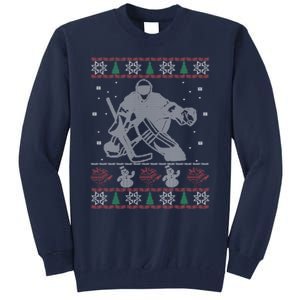 Hockey Goalie Ugly Christmas Tall Sweatshirt