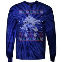 Hockey Goalie Ugly Christmas Tie-Dye Long Sleeve Shirt