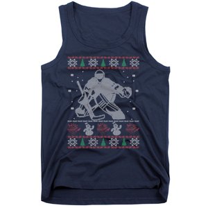 Hockey Goalie Ugly Christmas Tank Top