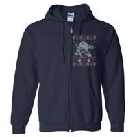 Hockey Goalie Ugly Christmas Full Zip Hoodie