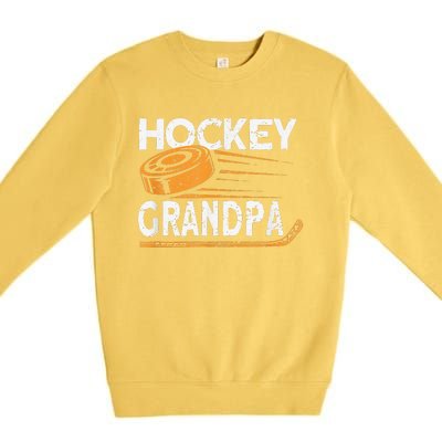 Hockey Grandpa Vintage Hockey Player Ice Hockey Premium Crewneck Sweatshirt