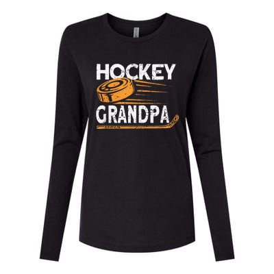 Hockey Grandpa Vintage Hockey Player Ice Hockey Womens Cotton Relaxed Long Sleeve T-Shirt