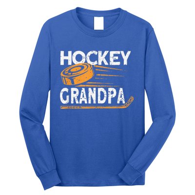 Hockey Grandpa Vintage Hockey Player Ice Hockey Long Sleeve Shirt