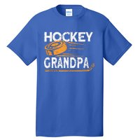 Hockey Grandpa Vintage Hockey Player Ice Hockey Tall T-Shirt