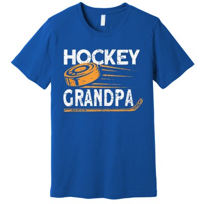 Hockey Grandpa Vintage Hockey Player Ice Hockey Premium T-Shirt