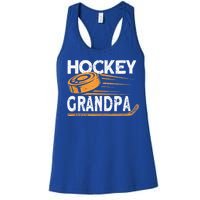 Hockey Grandpa Vintage Hockey Player Ice Hockey Women's Racerback Tank