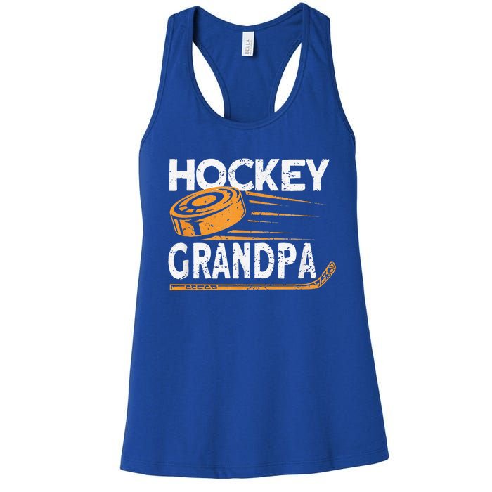 Hockey Grandpa Vintage Hockey Player Ice Hockey Women's Racerback Tank