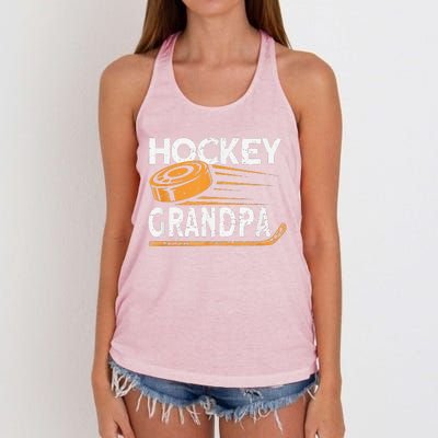 Hockey Grandpa Vintage Hockey Player Ice Hockey Women's Knotted Racerback Tank