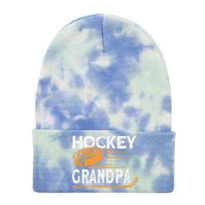 Hockey Grandpa Vintage Hockey Player Ice Hockey Tie Dye 12in Knit Beanie