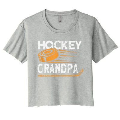 Hockey Grandpa Vintage Hockey Player Ice Hockey Women's Crop Top Tee