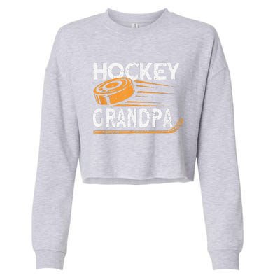 Hockey Grandpa Vintage Hockey Player Ice Hockey Cropped Pullover Crew