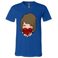 Heart Gift Valentines Day Funny Gift For Her Be Mine Gift V-Neck T-Shirt