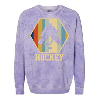 Hockey Goalie Vintage Retro Gift Colorblast Crewneck Sweatshirt