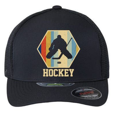 Hockey Goalie Vintage Retro Gift Flexfit Unipanel Trucker Cap