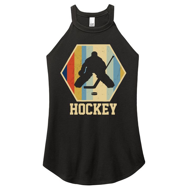 Hockey Goalie Vintage Retro Gift Women's Perfect Tri Rocker Tank