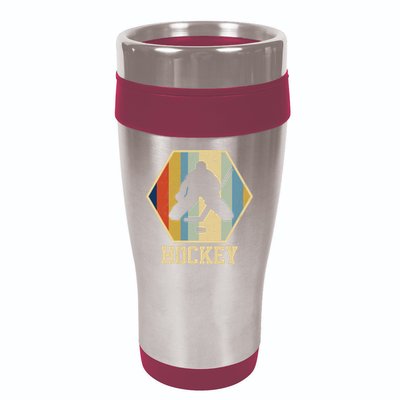 Hockey Goalie Vintage Retro Gift 16oz Travel Tumbler