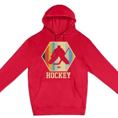 Hockey Goalie Vintage Retro Gift Premium Pullover Hoodie