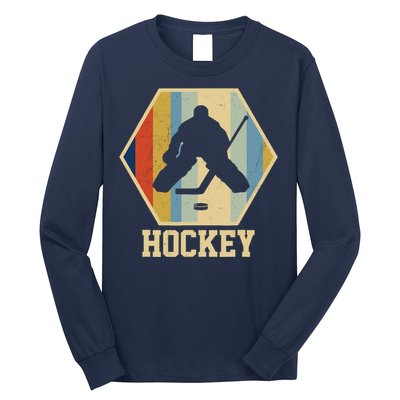 Hockey Goalie Vintage Retro Gift Long Sleeve Shirt