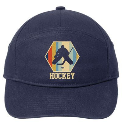 Hockey Goalie Vintage Retro Gift 7-Panel Snapback Hat