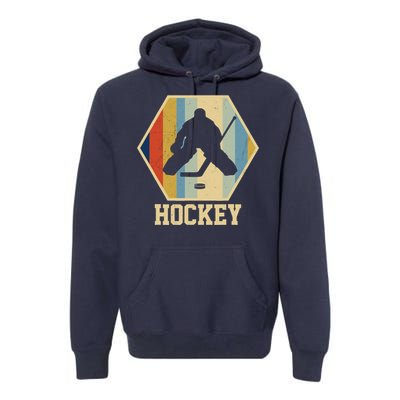 Hockey Goalie Vintage Retro Gift Premium Hoodie