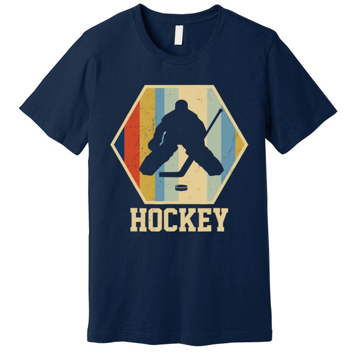 Hockey Goalie Vintage Retro Gift Premium T-Shirt