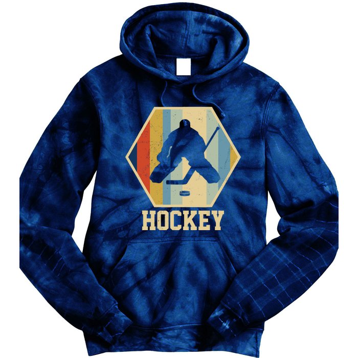 Hockey Goalie Vintage Retro Gift Tie Dye Hoodie