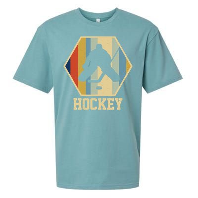 Hockey Goalie Vintage Retro Gift Sueded Cloud Jersey T-Shirt