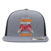 Halloween Gamer Video Games Human Costume Gift Flat Bill Trucker Hat