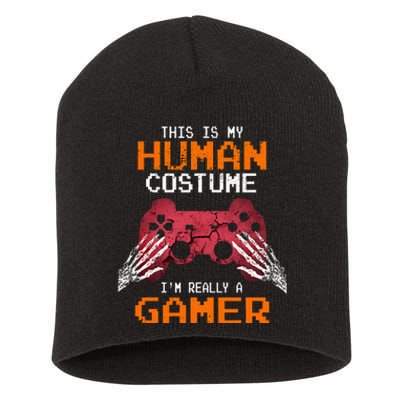 Halloween Gamer Video Games Human Costume Gift Short Acrylic Beanie