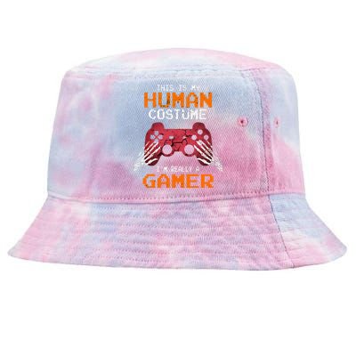 Halloween Gamer Video Games Human Costume Gift Tie-Dyed Bucket Hat