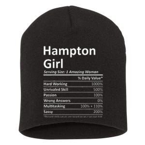 Hampton Girl Va Virginia Funny City Home Roots Usa Gift Short Acrylic Beanie