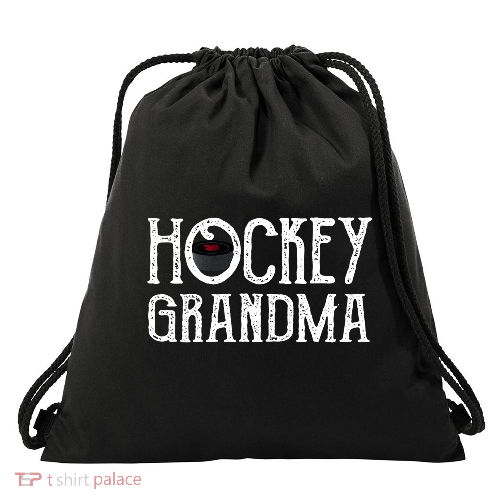 Hockey Grandma Vintage Grandmother Granny Gift Meaningful Gift Drawstring Bag
