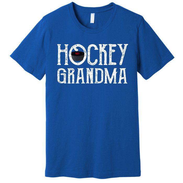 Hockey Grandma Vintage Grandmother Granny Gift Meaningful Gift Premium T-Shirt