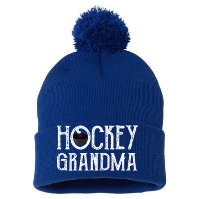 Hockey Grandma Vintage Grandmother Granny Gift Meaningful Gift Pom Pom 12in Knit Beanie