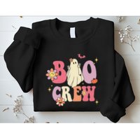 Halloween Ghosts with Retro Hippie Floral Vibes Sweatshirt