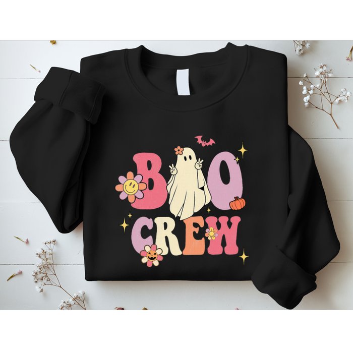 Halloween Ghosts with Retro Hippie Floral Vibes Sweatshirt