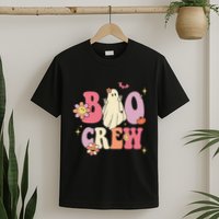 Halloween Ghosts with Retro Hippie Floral Vibes T-Shirt
