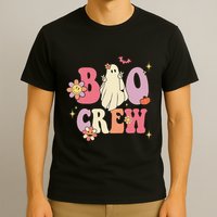 Halloween Ghosts with Retro Hippie Floral Vibes T-Shirt