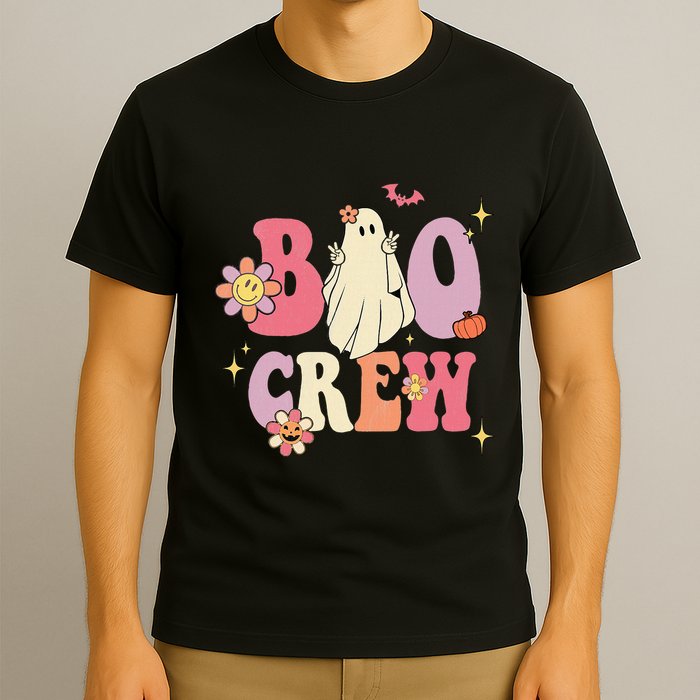 Halloween Ghosts with Retro Hippie Floral Vibes T-Shirt